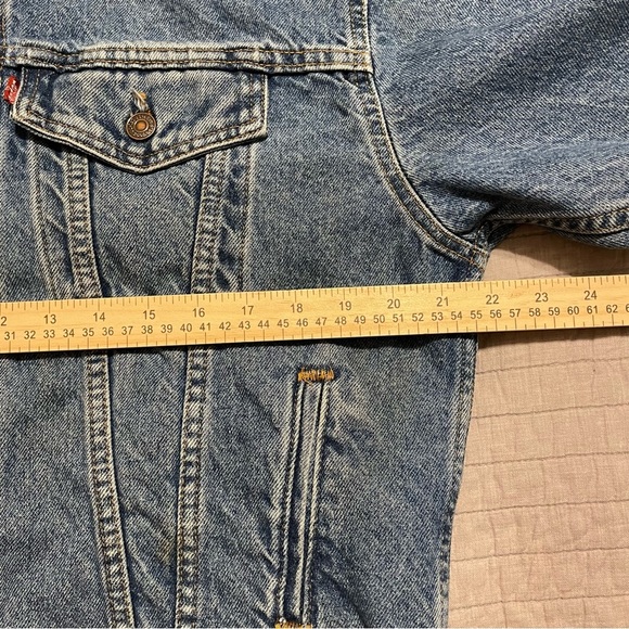 Vtg LEVIS Made in USA Denim Blue Cotton Trucker Jacket Style 57510 Size L 16/18 - Picture 3 of 8